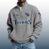 Titans Est 1959 Stand Collar Half Zip Waffle Sweatshirt 4