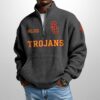 Trojans Est 1919 Waffle Stand Collar Half Zip Sweatshirt