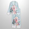 Twinkling Lights Cosy Doorways Jolly Christmas Home Satin Pajama Set 3