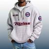 Twins Est 1901 Quarter Zip Waffle Hoodie 8
