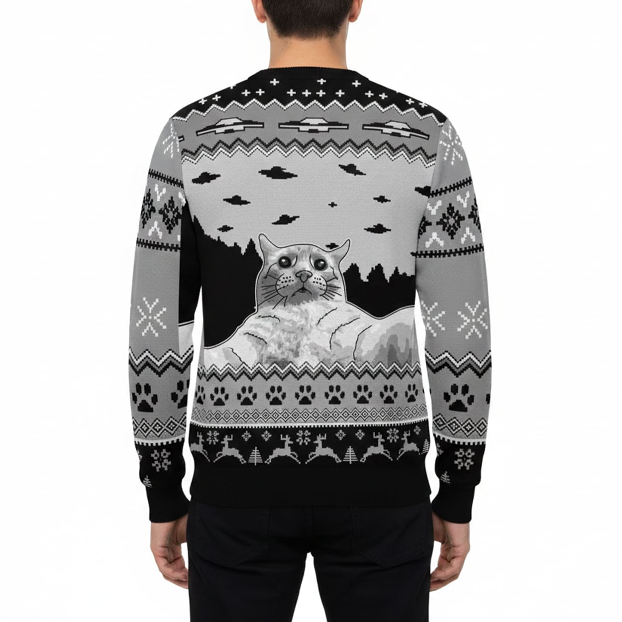 Ufo Cat Selfie Ugly Christmas Sweater 2 Ufo Cat Selfie Ugly Christmas Sweater 2
