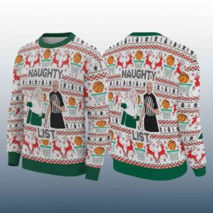 Michigan State Tom Izzo Naughty List Ugly Christmas Sweater