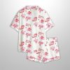 Valentine Please Retro Festive Cocktail Champagne Glass Satin Pajama Set 2