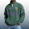 Vikings Est 1960 Stand Collar Half Zip Waffle Sweatshirt 4