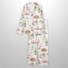 Watercolor Christmas Dinner Champagne Party Satin Pajama Set 3