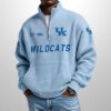 Wildcats Est 1881 Waffle Stand Collar Half Zip Sweatshirt