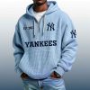 Yankees Est 1903 Quarter Zip Waffle Hoodie 4