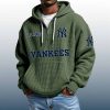 Yankees Est 1903 Quarter Zip Waffle Hoodie 5