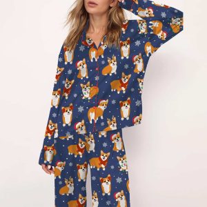 Corgi Christmas Silky Satin Pajama Set
