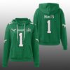 Eagles Jalen Hurts 1 SB LX Waffle Hoodie 2