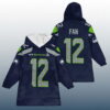 Fan 12 Seattle Football SB LX Unisex Blanket Hoodie