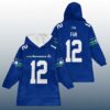 Fan 12 Seattle Football SB LX Unisex Blanket Hoodie 3