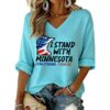 I Stand With Minnesota Stay Strong Fck ICE Printed Waffle T-shirt