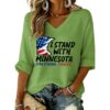 I Stand With Minnesota Stay Strong Fck ICE Printed Waffle T shirt 4
