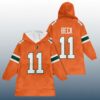 Miami Football Carson Beck 11 Unisex Blanket Hoodie 2