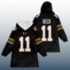 Miami Football Carson Beck 11 Unisex Blanket Hoodie 3