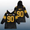 Steelers T.J. Watt 90 SB LX Unisex Blanket Hoodie