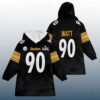 T.J.W 90 Pittsburgh Football SB LX Unisex Blanket Hoodie