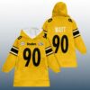 TJW 90 Pittsburgh Football SB LX Unisex Blanket Hoodie 2