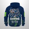 2026 Bowl LX Champions Seahawks Half zip Hoodie 3
