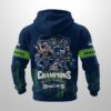 2026 Seahawks Bowl LX Champions Waffle Hoodie 3