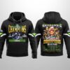 2026 Seahawks Two Times SBowl LX Champions Hoodie 3