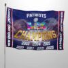 Patriots 2025 Seven-Time SB LX Champions Flag