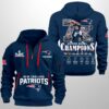 Patriots 7X SBowl Champions 2026 Quarter Zip Hoodie
