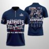 Patriots 7X SBowl Champions 2026 Zip Polo Shirt