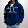 Personalized Seahawks SB LX 2026 Waffle Half Zip Hoodie