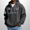 Personalized Seahawks SB LX 2026 Waffle Half Zip Hoodie 2