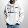 Personalized Seahawks SB LX 2026 Waffle Half Zip Hoodie 3