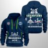 Seahawks 2025 2X SB LX Champions USA 250 Quarter Zip Hoodie