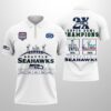 Seahawks 2025 2X SB LX Champions USA 250 Zip Polo Shirt 2