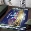 Seahawks 2025 Two-Time SB LX Champions Rectangular Rug