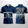 Seahawks 2X SBowl Champions 2026 Polo Shirt