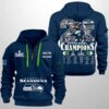 Seahawks 2X SBowl Champions 2026 Quarter Zip Hoodie 5
