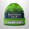 Seahawks SB LX Champions 2026 Waffle Beanie Hat 2