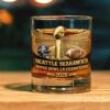 Seattle Football SB LX Champions 2026 Whiskey Glass