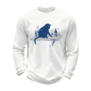 Retro Cat Anti ICE Waffle Sweatshirt