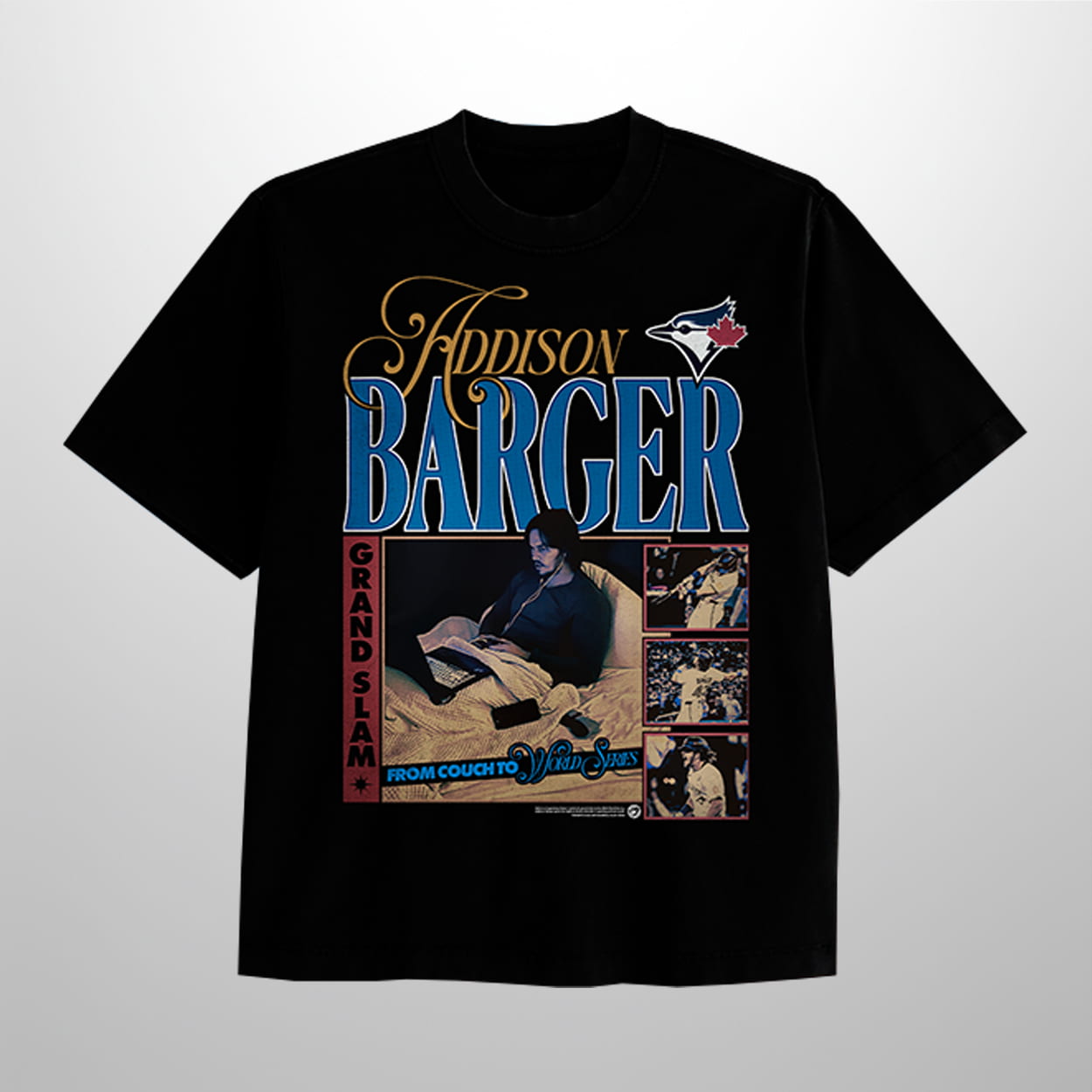 2026 Blue Jays Addison Barger Couch T-Shirt Giveaway 1 2026 Blue Jays Addison Barger Couch T Shirt Giveaway 1