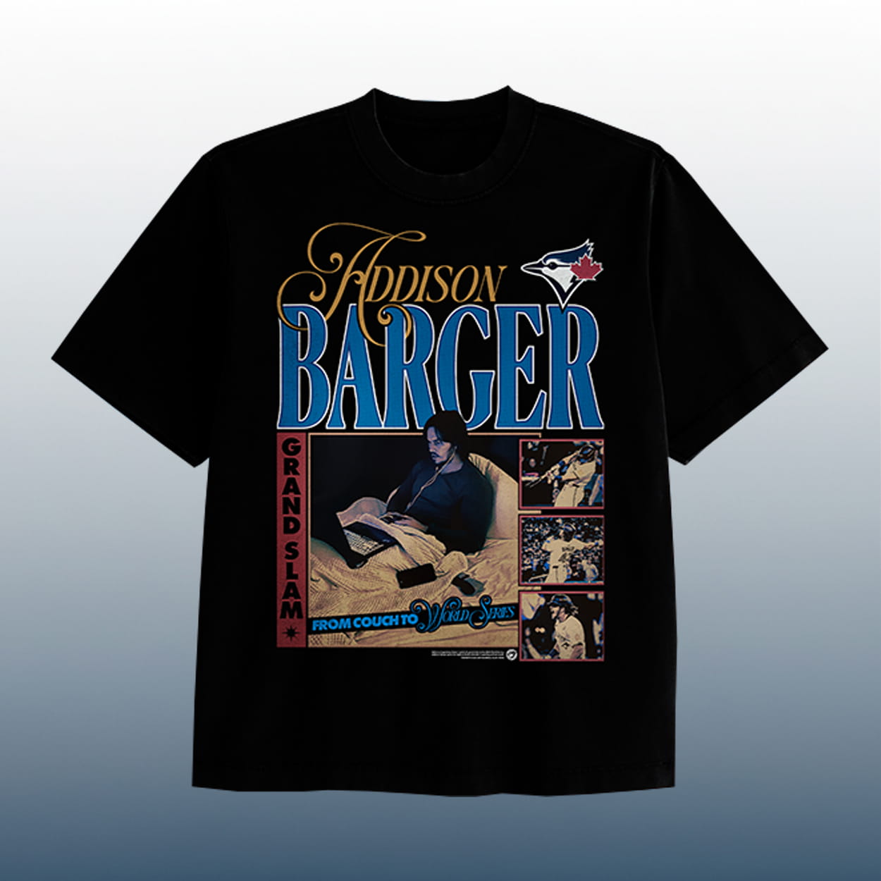 2026 Blue Jays Addison Barger Couch T-Shirt Giveaway 2 2026 Blue Jays Addison Barger Couch T Shirt Giveaway 2