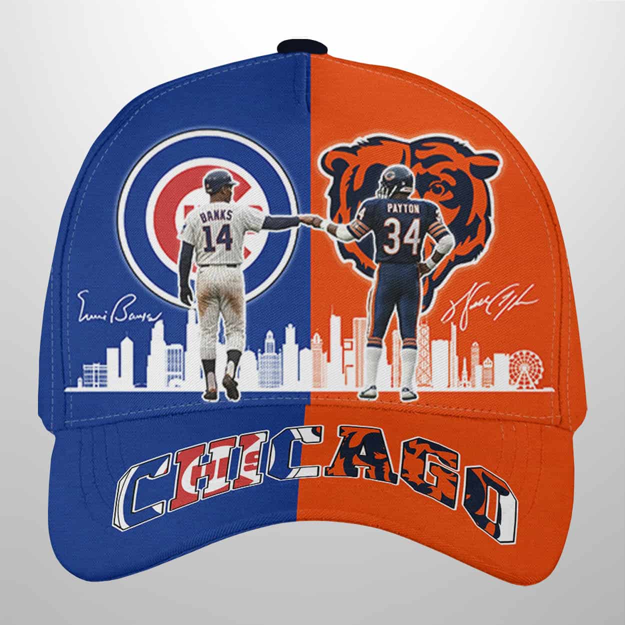 Ernie Banks Cubs x Walter Payton Bears Legends Classic Cap 1 Ernie Banks Cubs x Walter Payton Bears Legends Classic Cap 1