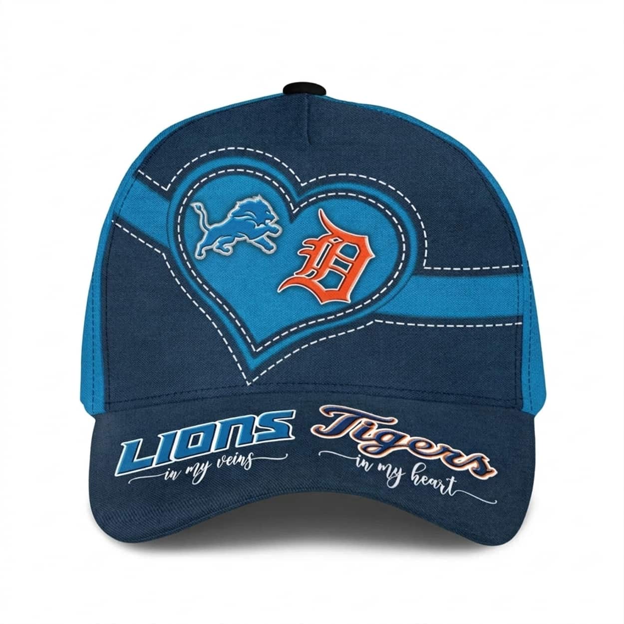 Lions x Tigers In My Veins In My Heart Customized Classic Cap 1 Lions x Tigers In My Veins In My Heart Customized Classic Cap 1