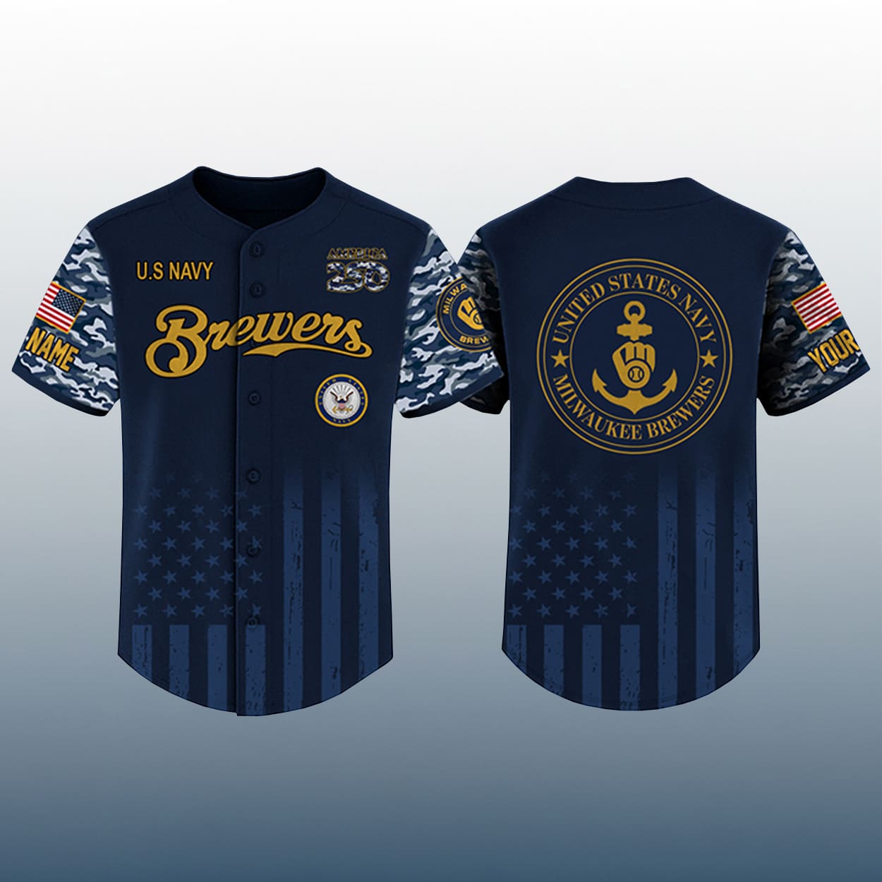 Brewers 2026 US Navy Appreciation America 250 Jersey 1 Brewers 2026 US Navy Appreciation America 250 Jersey 1
