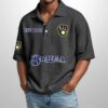 Brewers Est 1969 Waffle Polo Shirt 4