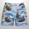 Cubs Baseball Mascot Beach Viber Button Up Hawaiian Shirt 3