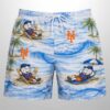 Mets Baseball Mascot Beach Viber Button Up Hawaiian Shirt 3