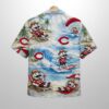 Reds Baseball Mascot Beach Viber Button Up Hawaiian Shirt 2