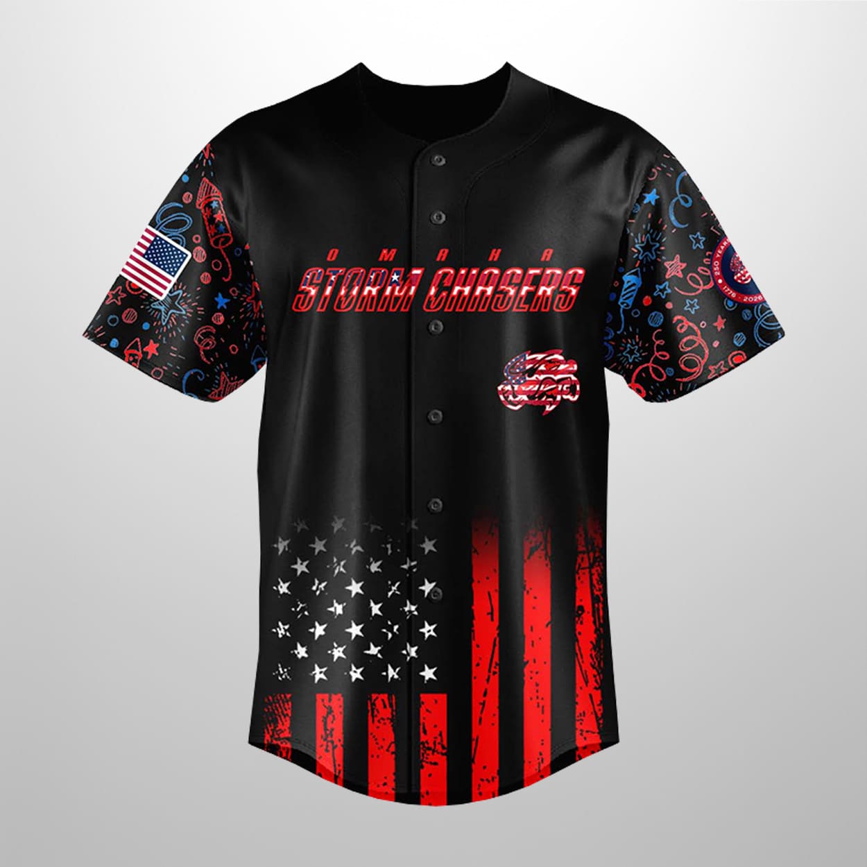 2026 Omaha Storm Chasers 250 Years USA Anniversary Jersey 2 2026 Omaha Storm Chasers 250 Years USA Anniversary Jersey 2